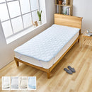 接触冷感もっちり敷パッド〔Sサイズ〕 敷きパッド シングル ベッドパッド ひんやりマット 冷感寝具 接触冷感 ひんやり 夏 用 丸洗いOK 通気性 抗菌 防臭 Q-MAX 0.5 100×200cm 無地 ぼん家具