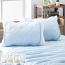 接触冷感もっちり枕パッド〔2枚組〕 冷感枕パッド 枕カバー 2枚セット 約50×45cm ゴムバンド 簡単 ピローパッド まくら パット 夏 枕パッド 抗菌防臭 ピローマット 涼感 冷たい Q-MAX ぼん家具