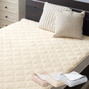 4層プレミアム敷きパッド〔D〕 敷きパッド ダブル 140×200 厚手 ベッドパッド 敷き毛布 冬 マイクロファイバー 暖かい 起毛 洗える 抗菌 防臭 低ホル ゴム付き アルミシート入り ぼん家具