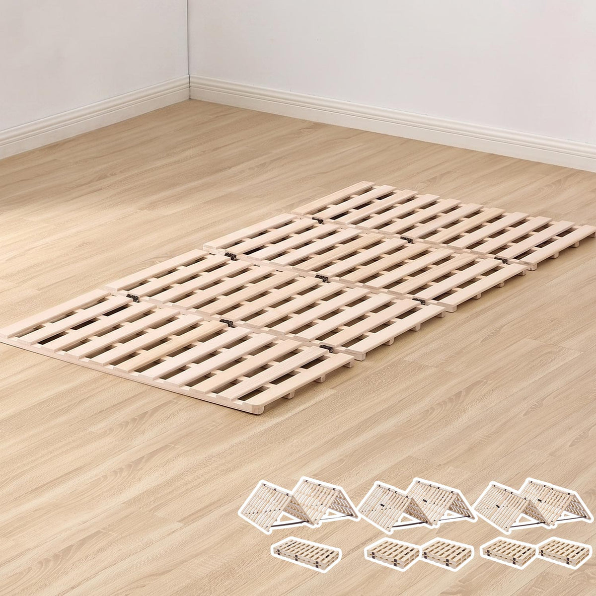 セミダブルすのこベッド(ご希望でしたらマットレスとシーツも) ぼん家具 折りたたみ すのこマット シングル/セミダブル/ダブル