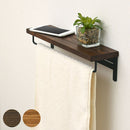 タオルラックホルダー タオル掛け トイレ 棚付き タオルホルダー 壁掛け おしゃれ 天然木無垢材 タオルラック 木製 棚 スチール製 トイレ収納 壁付け ラック タオルハンガー 飾り棚 ぼん家具