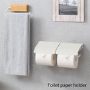 トイレットペーパーホルダー〔2連〕 トイレットペーパーホルダー ペーパーホルダー 2連 おしゃれ ダブル 2倍巻 3倍巻 太巻き 収納 DIY リノベ モダン ナチュラル 北欧 白 茶 単色 ぼん家具