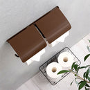 トイレットペーパーホルダー〔2連〕 トイレットペーパーホルダー ペーパーホルダー 2連 おしゃれ ダブル 2倍巻 3倍巻 太巻き 収納 DIY リノベ モダン ナチュラル 北欧 白 茶 単色 ぼん家具