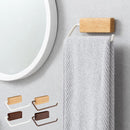 タオルハンガー タオルホルダー タオルハンガー 洗面所 台所 キッチン トイレ 壁付け DIY リノベ 簡単設置 手軽 天然木 スチール 新生活 コンパクト 茶 白 ツートン ぼん家具