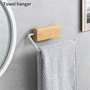 タオルハンガー タオルホルダー タオルハンガー 洗面所 台所 キッチン トイレ 壁付け DIY リノベ 簡単設置 手軽 天然木 スチール 新生活 コンパクト 茶 白 ツートン ぼん家具