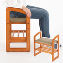 サポートチェア 玄関椅子 玄関チェア 玄関イス スツール 木製 椅子 いす イス 収納棚 高さ調節 昇降 高座椅子 座敷椅子 腰掛け 立ち上がり コンパクト ぼん家具