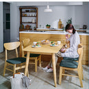 ダイニングチェア〔2脚セット〕 椅子 チェア 食卓椅子 2脚セット 布 座面 高さ40 背もたれ 木製 ダイニングチェア 床傷防止 足裏フェルト付き ぼん家具