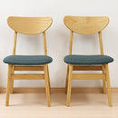 ダイニングチェア〔2脚セット〕 椅子 チェア 食卓椅子 2脚セット 布 座面 高さ40 背もたれ 木製 ダイニングチェア 床傷防止 足裏フェルト付き ぼん家具