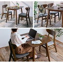 ダイニングチェア〔2脚セット〕 椅子 チェア 食卓椅子 2脚セット 布 座面 高さ40 背もたれ 木製 ダイニングチェア 床傷防止 足裏フェルト付き ぼん家具