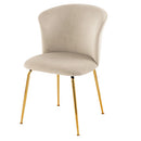 デスクチェア ダイニングチェア 椅子 チェア ドレッサーチェア おしゃれ ベロア調 ファブリック シェル型 ゴールド脚 メッキ 北欧 かわいい ぼん家具