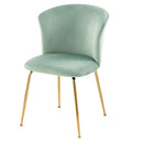 デスクチェア ダイニングチェア 椅子 チェア ドレッサーチェア おしゃれ ベロア調 ファブリック シェル型 ゴールド脚 メッキ 北欧 かわいい ぼん家具