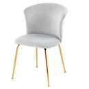 デスクチェア ダイニングチェア 椅子 チェア ドレッサーチェア おしゃれ ベロア調 ファブリック シェル型 ゴールド脚 メッキ 北欧 かわいい ぼん家具