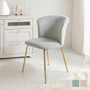 デスクチェア ダイニングチェア 椅子 チェア ドレッサーチェア おしゃれ ベロア調 ファブリック シェル型 ゴールド脚 メッキ 北欧 かわいい ぼん家具