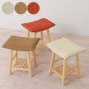 ファブリックスツール スツール 椅子 チェア ダイニング 木製 天然木 脚 ファブリック 布 棚付き 棚 収納 玄関 台所 食卓 シンプル ロータイプ 低め ぼん家具