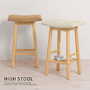 カウンターチェア 木製 ファブリック イス チェア スツール ハイタイプ カウンタースツール キッチンチェア 天然木 脚 木製 ファブリック 布 棚付き 収納 台所 ダイニング 食卓 シンプル ぼん家具