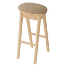 ハイスツール 木製スツール 椅子 ファブリック クッション座面 ハイスツール スリム 約 幅35cm 高さ65cm 奥行35cm 円形 キッチン 作業 疲れにくい 持ち運び簡単 ぼん家具