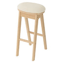 ハイスツール 木製スツール 椅子 ファブリック クッション座面 ハイスツール スリム 約 幅35cm 高さ65cm 奥行35cm 円形 キッチン 作業 疲れにくい 持ち運び簡単 ぼん家具
