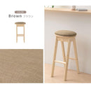 ハイスツール 木製スツール 椅子 ファブリック クッション座面 ハイスツール スリム 約 幅35cm 高さ65cm 奥行35cm 円形 キッチン 作業 疲れにくい 持ち運び簡単 ぼん家具