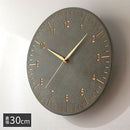 壁掛け時計 壁掛け時計 掛け時計 ウォールクロック インテリアクロック 壁掛け 時計 30cm 非電波 スイープムーブメント 静音 丸形 ストーン調 高級感 モダン ぼん家具