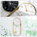 大理石調×スチール 振り子時計