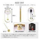 大理石調×スチール 振り子時計