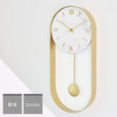 大理石調×スチール 振り子時計