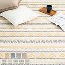 コットンラグ〔130×185cm〕 ラグ ラグマット カーペット コットンラグ 約 130×185cm 洗える オールシーズン マット ジャガード織り 四角 床暖房対応 幾何学柄 滑り止め付 Bohoスタイル ぼん家具