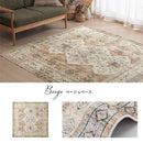 オリエンタル柄ラグ〔185×185cm〕 ラグ カーペット 2畳 3畳 ラグマット インテリアマット カーペット ラグ 約 185×185cm 幾何学 オリエンタル柄 プリント おしゃれ 洗える ぼん家具