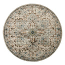 オリエンタル柄ラグ〔丸型直径150cm〕 ラグマット 円形 センターラグ リビングラグ インテリアマット カーペット ラグ 約 直径150cm 1.5畳 幾何学 オリエンタル柄 プリント おしゃれ 洗える ぼん家具