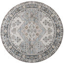 オリエンタル柄ラグ〔丸型直径200cm〕 ラグマット 円形 センターラグ リビングラグ インテリアマット カーペット ラグ 約 直径200cm 2畳 幾何学 オリエンタル柄 プリント おしゃれ 洗える ぼん家具