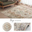 オリエンタル柄ラグ〔丸型直径200cm〕 ラグマット 円形 センターラグ リビングラグ インテリアマット カーペット ラグ 約 直径200cm 2畳 幾何学 オリエンタル柄 プリント おしゃれ 洗える ぼん家具