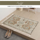 玄関マット〔70×105cm〕 玄関マット 幾何学 オリエンタル柄 プリント 玄関ラグ おしゃれ 室内マット 約 70×105cm インテリアマット 軽量 カーペット 春夏 短毛 薄手 ぼん家具