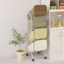 4分別キャスター付ダストボックス ゴミ箱 ダストボックス おしゃれ 分別 スリム 縦型 ごみ箱 シンプル 分別ごみ箱 分別ゴミ箱 キャスター付 キッチン リビング インテリア 収納用具 4段 ぼん家具