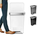 simplehuman　プラスチックレクタンレギュラーステップカン45L キッチンペール ゴミ箱 大容量 おしゃれ 蓋つき ゴミ袋収納ホルダー 壁付け モノトーン 高級感 開店祝い 開業祝い 山崎実業