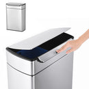 simplehuman　分別タッチバーカン48L キッチンペール ゴミ箱 大容量 ごみばこ おしゃれ 蓋つき 抗菌加工 壁付け モノトーン 高級感 開店祝い 開業祝い 山崎実業