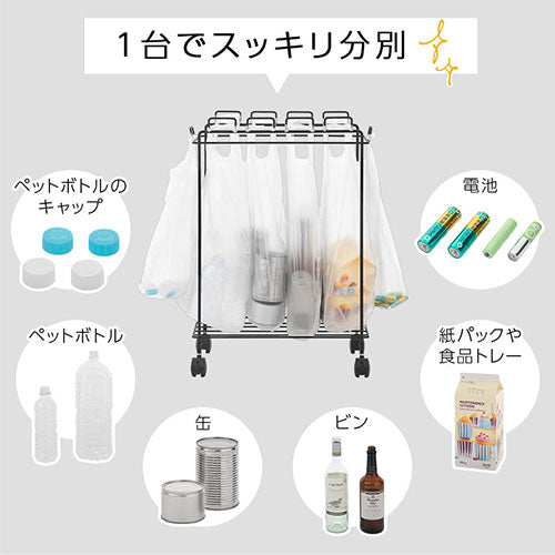 キャスター付き分別ダストワゴン