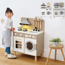 ランドリー付きおままごとキッチン おままごと キッチン おままごとセット ままごとキッチン ごっこ遊び 棚 木製 収納 おもちゃ コンロ 調理器具 プレゼント 小物セット 子供 女の子 Cfa ぼん家具