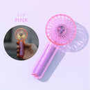 ミニクリアファン ハンディファン 光る LED 首かけ 扇風機 ポータブルファン ネオンカラー ライト スケルトン 携帯扇風機 手のひらサイズ 充電式 持ち歩き 夏 おしゃれ ライフオンプロダクツ