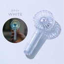 ミニクリアファン ハンディファン 光る LED 首かけ 扇風機 ポータブルファン ネオンカラー ライト スケルトン 携帯扇風機 手のひらサイズ 充電式 持ち歩き 夏 おしゃれ ライフオンプロダクツ