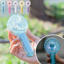 ミニクリアファン ハンディファン 光る LED 首かけ 扇風機 ポータブルファン ネオンカラー ライト スケルトン 携帯扇風機 手のひらサイズ 充電式 持ち歩き 夏 おしゃれ ライフオンプロダクツ
