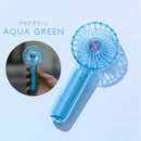 ミニクリアファン ハンディファン 光る LED 首かけ 扇風機 ポータブルファン ネオンカラー ライト スケルトン 携帯扇風機 手のひらサイズ 充電式 持ち歩き 夏 おしゃれ ライフオンプロダクツ