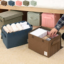 折り畳み収納ボックス〔Mサイズ〕 収納ボックス 収納ケース 布 折りたたみ ふた付き ボックス 衣類収納 コンパクト 小物 蓋つき 衣類ケース おしゃれ おもちゃ箱 収納袋 収納 押し入れ 本 Mサイズ ぼん家具