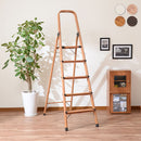 折りたたみ木目脚立〔5段〕 脚立 踏み台 5段 折りたたみ ステップ おしゃれ 軽量 スリム 手すり付き 家庭用 作業台 アルミ インテリア 木目調 ぼん家具