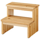 木製踏み台〔2段〕 踏み台 2段 お手伝い ステップ台 置くだけ キッズステップ ステップ踏み台 子供 男の子 女の子 足台 脚立 ロー 天然木 玄関 台所 洗面所 寝室 ぼん家具