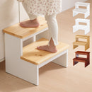 木製踏み台〔2段〕 踏み台 2段 お手伝い ステップ台 置くだけ キッズステップ ステップ踏み台 子供 男の子 女の子 足台 脚立 ロー 天然木 玄関 台所 洗面所 寝室 ぼん家具