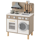 ランドリー付きおままごとキッチン おままごと キッチン おままごとセット ままごとキッチン ごっこ遊び 棚 木製 収納 おもちゃ コンロ 調理器具 プレゼント 小物セット 子供 女の子 Cfa ぼん家具