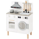 ランドリー付きおままごとキッチン おままごと キッチン おままごとセット ままごとキッチン ごっこ遊び 棚 木製 収納 おもちゃ コンロ 調理器具 プレゼント 小物セット 子供 女の子 Cfa ぼん家具