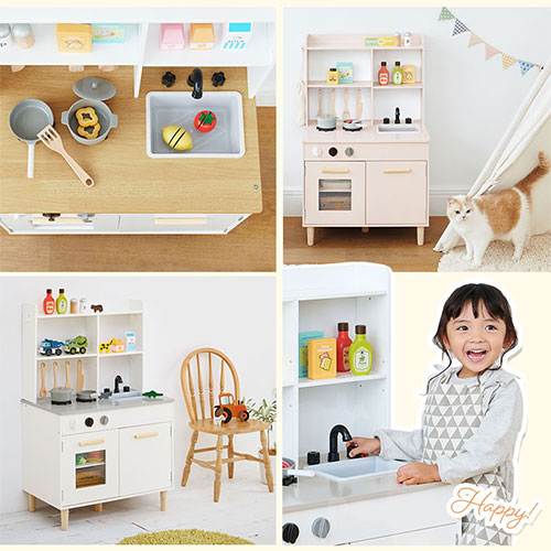2WAYおままごとキッチン ぼん家具のおしゃれな おもちゃ・ぬいぐるみ 