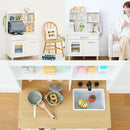 2WAYおままごとキッチン キャビネット ごっこ遊び 木製 ずっと使える 大きくなったらキャビネットに 8点の小物付き   ぼん家具