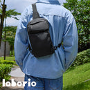 laborioショルダーバッグ ボディバッグ ショルダーバッグ 肩掛け 斜めがけ 大容量 収納力 ブラック 黒 無地 多機能 サブストラップ ポケット 男前 メンズ レディース シンプル Laborio